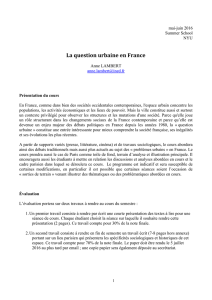 La question urbaine en France - Institute of French Studies
