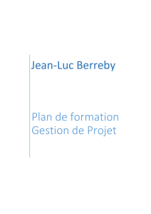 Plan de formation Gestion de Projet - Jean