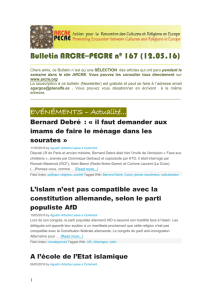 Bulletin ARCRE–PECRE nº 167 (12.05.16)