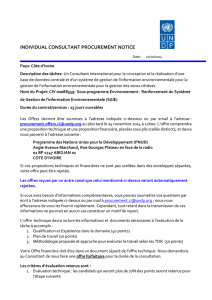 Procurement Notice Consultant International SGIE