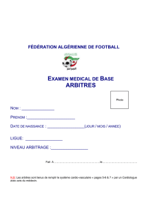 Dossier Medical (PCMA ARBITRES) - Ligue de Football de la wilaya
