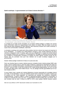 La Tribune.fr 16 octobre 2015 Santé numérique : le gouvernement