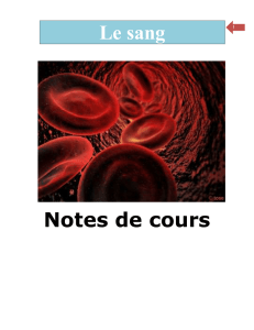 Les composantes du sang (Note de cours)