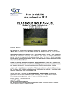 Plan de visibilité des partenaires du Classique Golf 2016