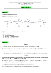 LES AMIDES Exercice 1