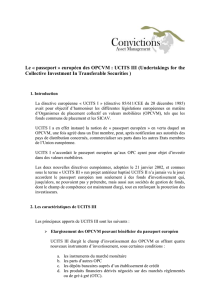 Le « passeport » européen des OPCVM : UCITS III