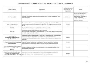 CALENDRIER DES OPERATIONS ELECTORALES DU COMITE