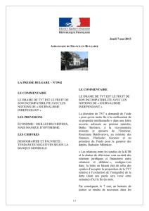 la presse bulgare – n°3942 - Ambassade de France en Bulgarie