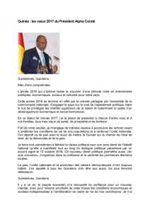 Guinée : les vœux 2017 du Président Alpha