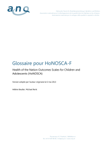 HoNOSCA Glossaire