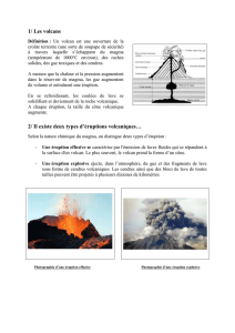 leçon sur les volcans - Ecole primaire Marc Bourhis