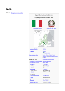 L`Italie, officiellement la République italienne, en italien Italia