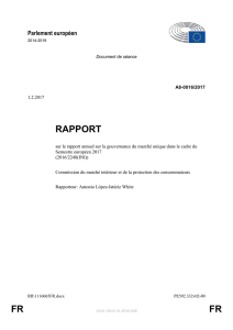 RAPPORT sur le rapport annuel sur la gouvernance du marché