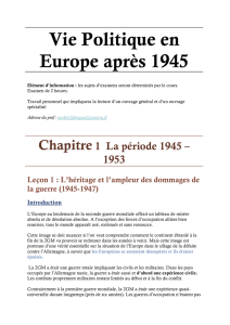 Leçon II : l`Europe occidentale dans les années 45