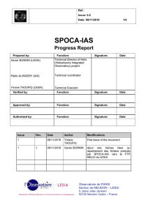 SPOCA-IAS Progress Report - Projets du LESIA