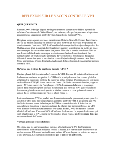 Document de réflexion sur le VPH (Word, 28ko , 2007, FQPN)