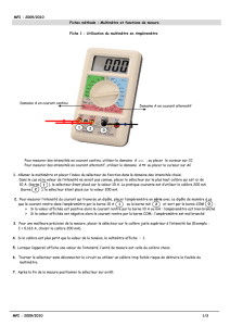MPI : 2009/2010 Fiches méthode : Multimètre et fonctions de mesure