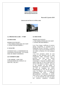 la presse bulgare – n°3869 - Ambassade de France en Bulgarie