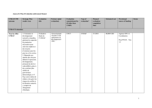 Annexe B. Plan d`évaluation entièrement financé UNDAF/CPD