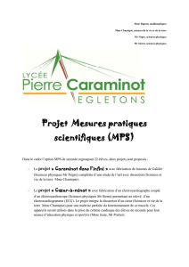 Projet Mesures pratiques scientifiques (MPS)