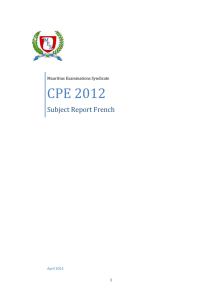 CPE 2012 - Mauritius Examinations Syndicate