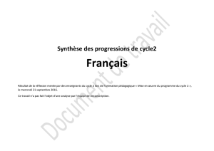 Synthèse des progressions de cycle2 Français