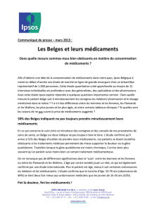 Communiqué de presse – mars 2013 : Les Belges et leurs