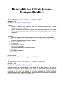 3 ECTS (24 HCM) - Département LCE