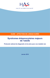 Syndromes drépanocytaires majeurs de l`adulte
