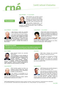 CV Membres du Comité - Comité national d`évaluation