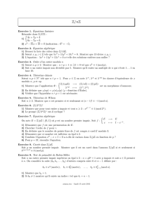 Exercice 1. Équations linéaires Résoudre dans Z/37Z