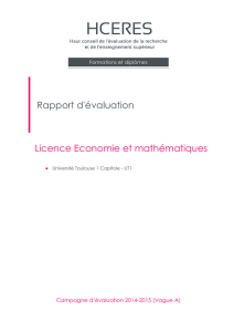 Evaluation de la licence Economie et mathématiques de l