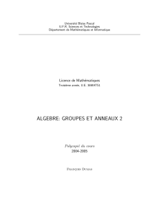 algebre: groupes et anneaux 2