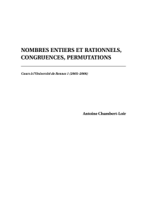 nombres entiers et rationnels, congruences, permutations - IMJ-PRG