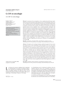 G-CSF en oncologie
