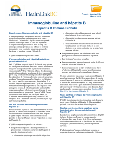 Hepatitis B Immune Globulin - HealthLinkBC File #25b