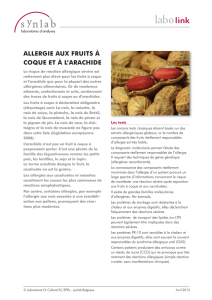 Allergie aux fruits à coques et à l`arachide