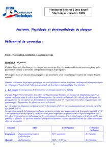 Anatomie, Physiologie et physiopathologie du plongeur Référentiel