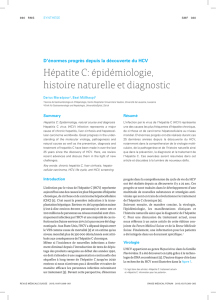 Hépatite C: épidémiologie, histoire naturelle et diagnostic