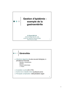 Gestion d`épidémie : exemple des gastro-entérites - CCLIN Paris-Nord