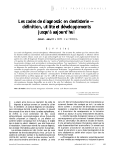 Les codes de diagnostic en dentisterie — définition, utilité et