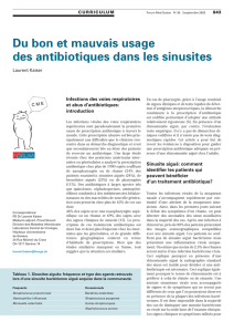 Du bon et mauvais usage des antibiotiques dans les sinusites