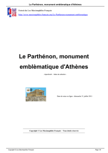 Le Parthénon, monument emblèmatique d`Athènes