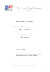 WORKING PAPER N° 2006 - 33 La théorie et la modélisation