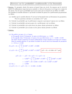 Exercices sur les probabilités conditionnelles et loi binomiale