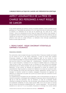 Aspects assurantiels - Institut National Du Cancer
