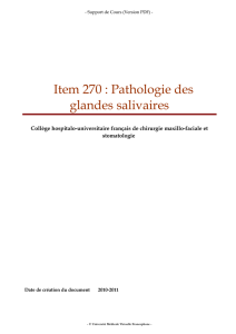 Item 270 : Pathologie des glandes salivaires