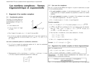 Les nombres complexes : formes trigonométrique et exponentielle