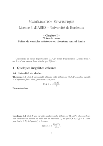 Suites de variables aléatoires et théorème central limite