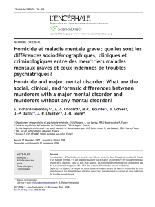 Homicide et maladie mentale grave : quelles sont les différences